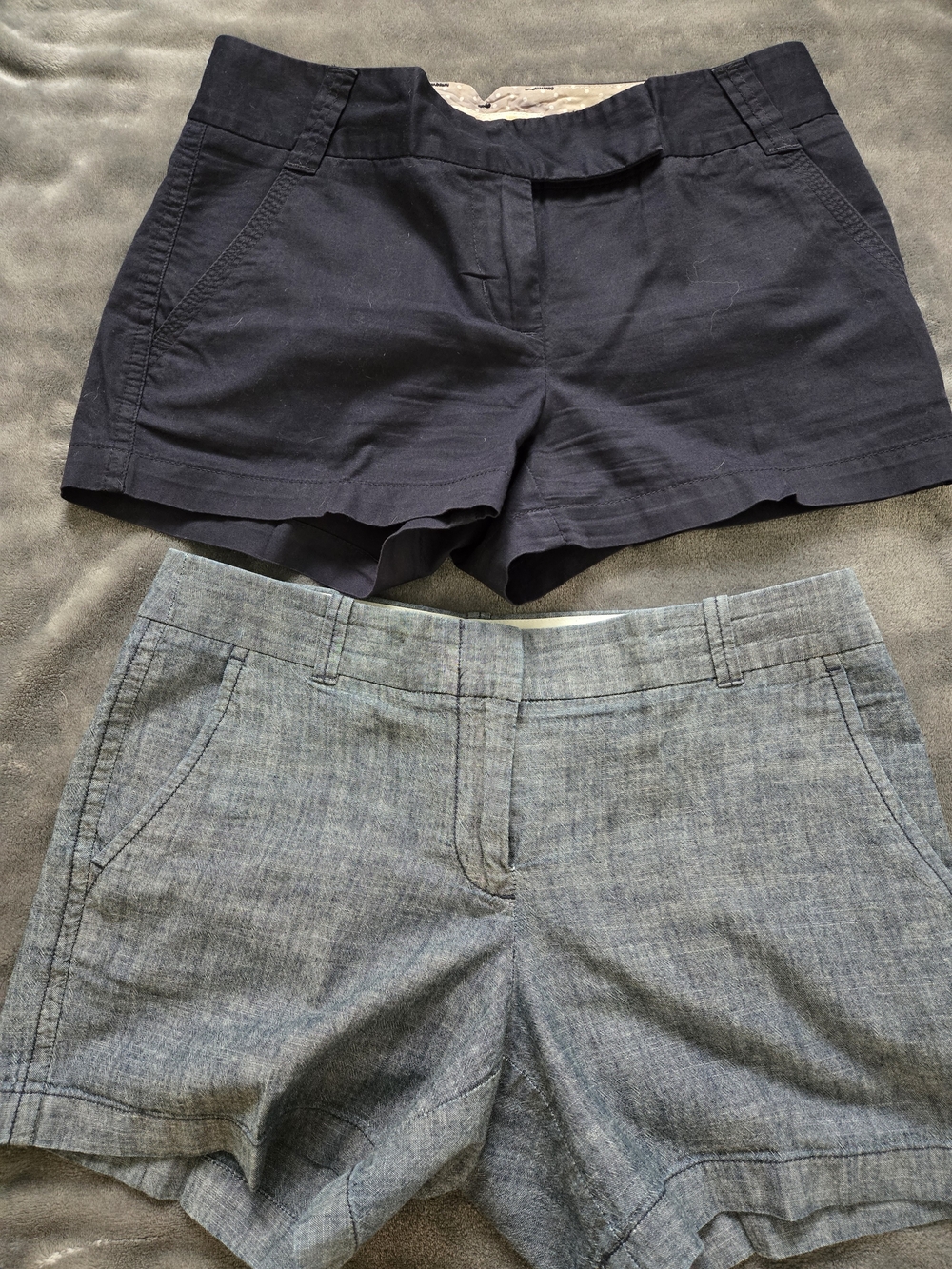 J. Crew Navy and Light Gray 100% Cotton Chino Shorts